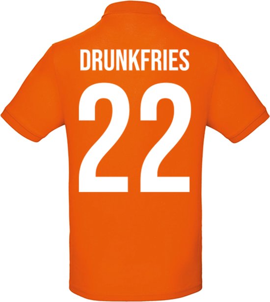 Oranje polo - Drunkfries - Koningsdag - EK - WK - Voetbal - Sport - Unisex - Maat XL