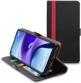 ebestStar - Hoes voor Xiaomi Redmi Note 9T 5G, Wallet Etui, Book case hoesje, Zwart, Rood