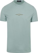 Fred Perry - T-Shirt M4580 Lichtblauw - Heren - Maat M - Slim-fit