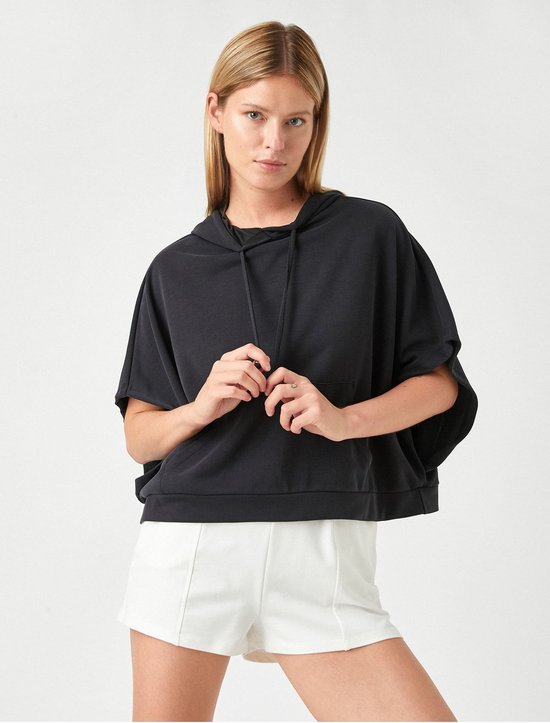 Koton 2YAK13225EK Volwassenen Vrouwen Sweatshirt Single - Zwart - XL