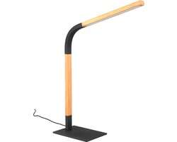 LED Bureaulamp - Torna Rios - 7W - Warm Wit 3000K - Aanraakschakelaar - Rechthoek - Mat Zwart - Metaal