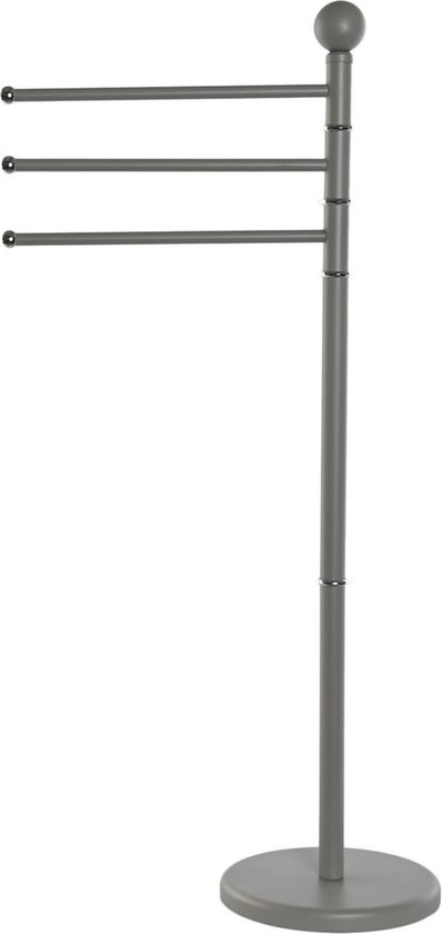 Items Handdoeken ophangrek badkamer - metaal - L43 x b22 x H90 cm - donkergrijs - Droogrek - Handdoekenrek