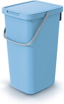 Keden GFT ou poubelle résiduelle - bleu clair - 25L - verrouillable - 26 x 29 x 48 cm - couvercle/poignée - tri des déchets