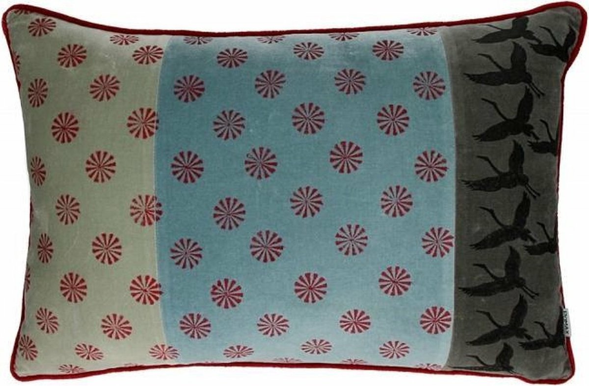 Pomax - Kimono fluwelen Sierkussen Kussen - Molentje & Flamingo - 40 x 60 cm