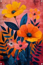 Affiche jardin Fleurs - Affiche jardin nature - Affiche jardin Feuilles - Tableau jardin extérieur - Tableau Jardin - Décoration jardin affiche jardin 50x75 cm