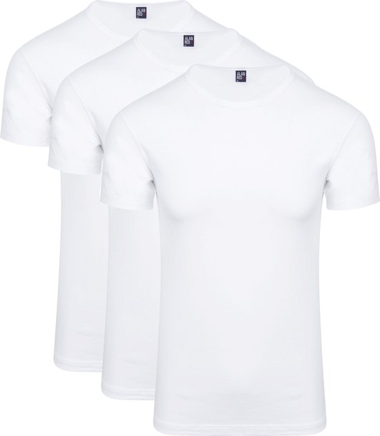 Alan Red - Ottawa T-shirt Stretch Wit (3-Pack) - Heren - Maat S - Body-fit