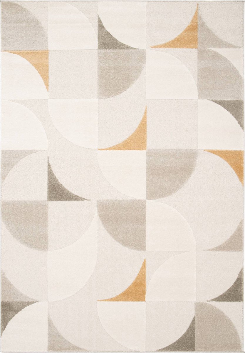 sweeek - Interieur tapijt, retro patroon, crème korte haren