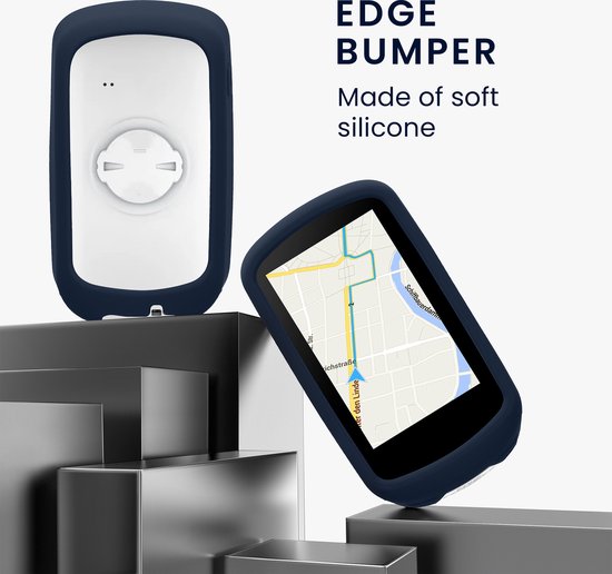 kwmobile hoes geschikt voor Garmin Edge Explore 2 - Siliconen beschermhoes voor fietsnavigatie - donkerblauw van kwmobile — afbeelding 3