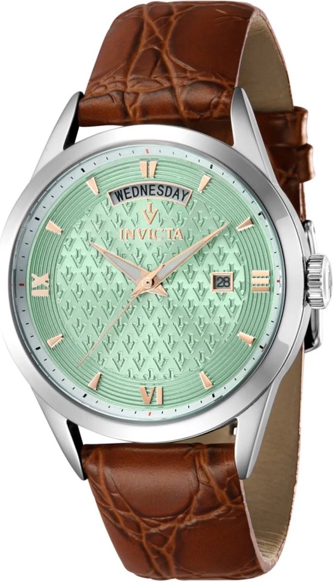 Invicta Vintage 44259 Horloge - Waterdicht - Analoog - Quartz Uurwerk - Roestvrij Staal met groene Wijzerplaat - 40mm