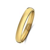 Lucardi Dames Stalen goldplated ring 3mm - Ring - Staal - Goud - 21 / 66 mm