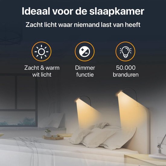 Bedlampjes Hoofdbord - Leeslampjes - Bedlamp Slaapkamer Volwassenen - Zwart van Smartwares — afbeelding 5