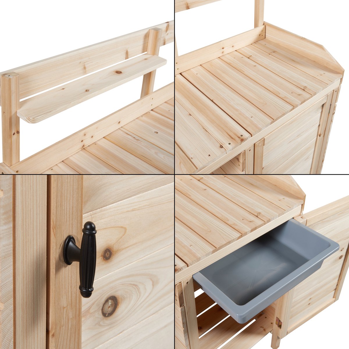 Tuinwerktafel Alessano oppottafel 110x107x46 cm naturel casa.pro thumbnail 3
