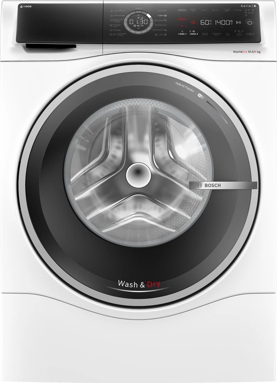 BOSCH SER8 - WNC254A0FR - Was-droogcombinatie - 10,5/6 kg - Inductie - 60 cm - 1.400 RPM - Wit - FR Display