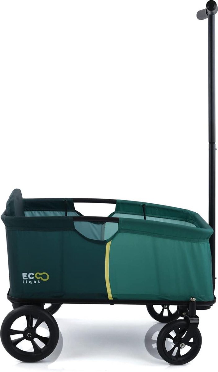 Bolderwagen Eco Light Stabiel met Zitkussen voor 1 Kind Inklapbaar - Belastbaar tot 50 kg - Groen Grote handwagen — afbeelding 5