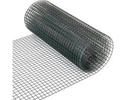 Wire Mesh Roll PVC Coated - Steel Garden Fencing for DIY Craft - Chicken Animal Poultry Pet Rabbit Netting Fence - 0.48m x 5m Green
