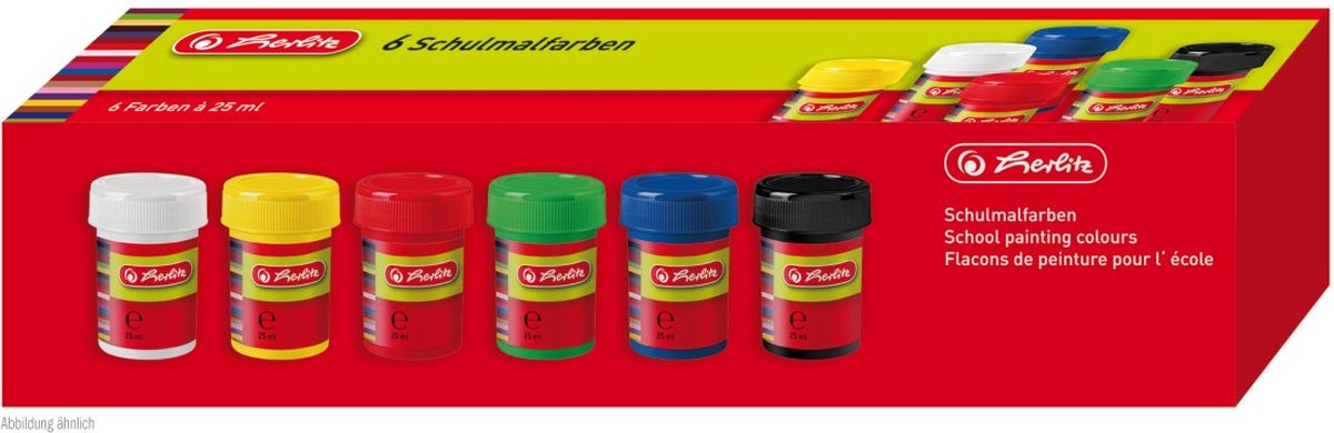 Schulmalfarben 6 T�pfe a 25ml Faltschachtel