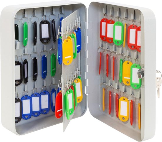 Uniclife - Gabinete para llaves de 60 posiciones con cerradura de pared, caja de almacenamiento