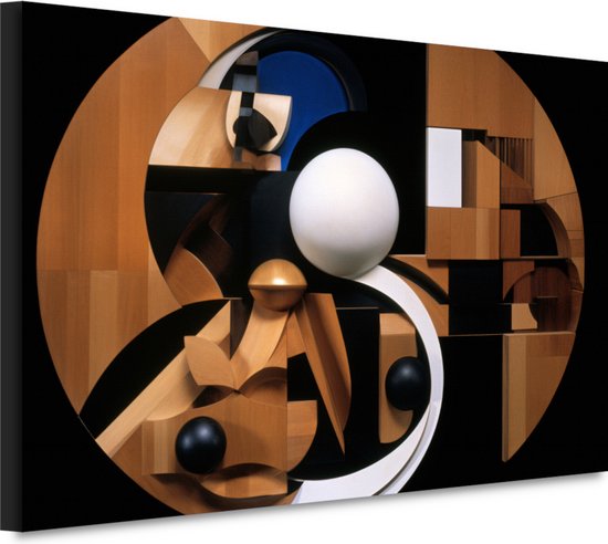 Bol portret - 3D-vorm wanddecoratie - Canvas schilderijen Houtsnijwerk - Muurdecoratie klassiek - Canvas schilderijen woonkamer - Decoratie muur canvas 120x80 cm