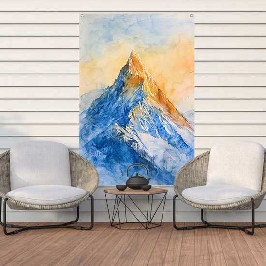 Berg tuinposter - Natuur tuinposter - Tuinposters Hemel - Muurdecoratie buiten - Tuinaccesoires voor aan de muur - Tuin decoratie tuinposter 50x75 cm