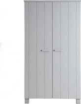 WOOOD Dennis Kast - Grenen Geborsteld - Beton Grijs - 111x202x55
