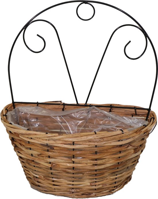 Grote vintage rotan ronde wandmand 50 cm | Zaansch Faam Webshop