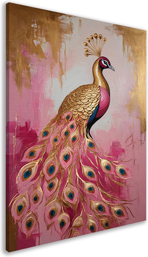 Décoration murale Paon - Tableaux Animaux - Peintures toile Ressorts - Décoration murale chambre d'enfant - Toile - Toile d'art mural 60x90 cm