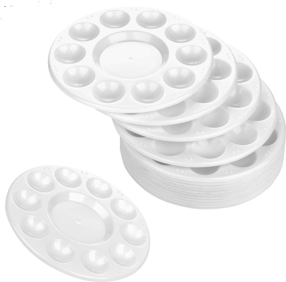 Ronde Verf Tray Paletten Plastic Voor Acryl Olie Aquarel Craft Diy Art Schilderen - Set van 15 stuks Verfpad