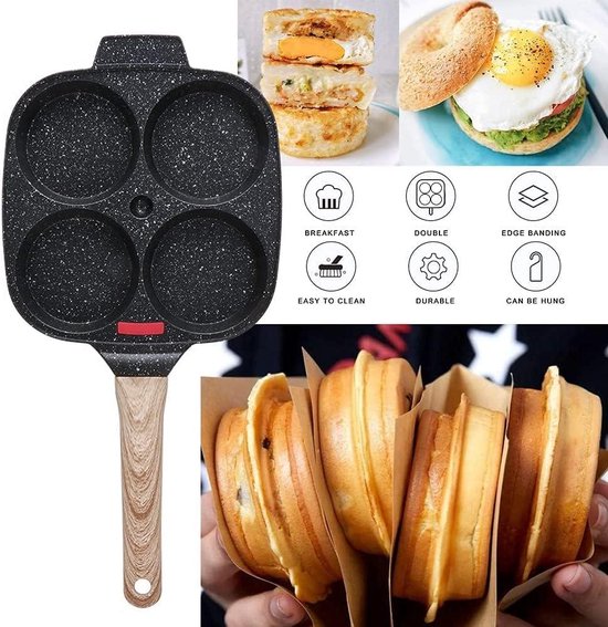 Erreke Pannenkoekenpan, Crêpepan, Mini-pannenkoekenpan, Pancake Pan, Dubbele anti-aanbaklaag, Geschikt voor alle soorten keukens en inductiekookplaten, Soft-touch handgreep, 26 cm, Roze