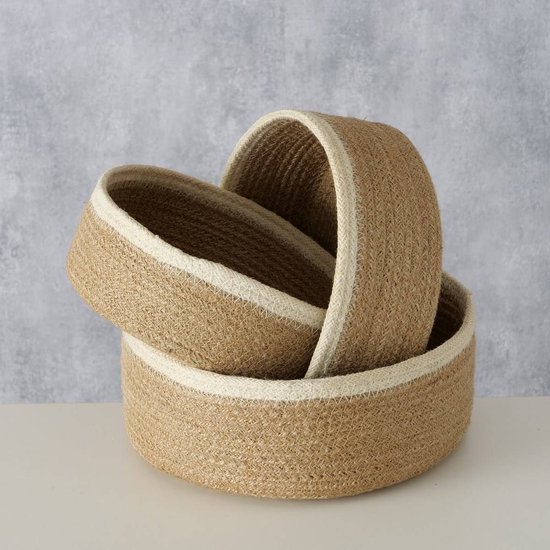 Paniers décoratifs Cunas, 3 pièces, en jute