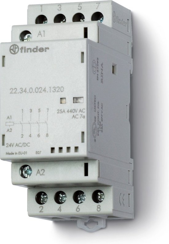 Finder 22.34.0.230.4320 Contactor 4 makers 230 V DC, 230 V AC 25 A 1 pc(s)