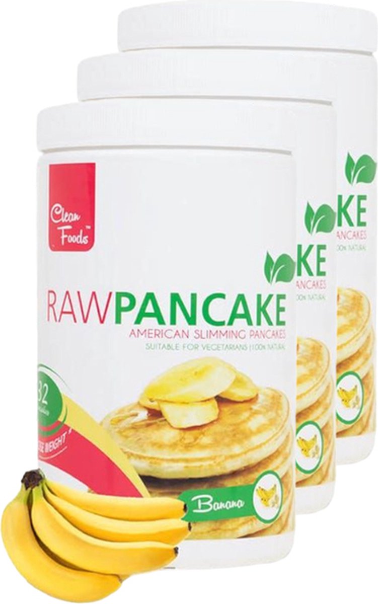 Clean Foods | Raw Pancake | Banaan | 3 stuks | 3 x 425g