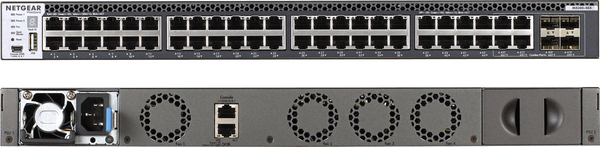 Netgear M4300-48X Managed L3 10G Ethernet (100/1000/10000) Zwart 1U
