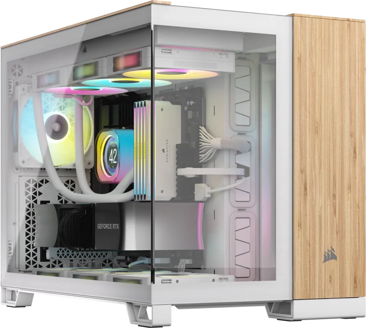 Corsair 2500X Wit, Bamboe - Minitowermodel