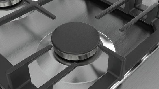 Serie 6, Placa de gas, 90 cm, Acero, PCR9A5I90 Placa de gas con mandos Placa de cocina Bosch
