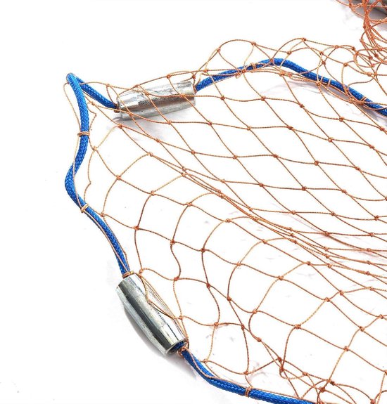 Épervier de Pêche, Filet de Pêche à Lancer Facile de Diamètre 420 Cm Filet de Pêche à la Main à 360 Degrés Filet de Coulée en Acier Demi Doigt Dense pour Bait
