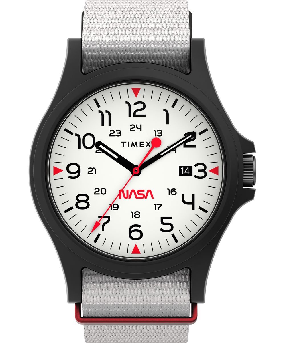 Timex Acadia x NASA TW2T92700 Horloge - Textiel - Wit - Ø 39 mm