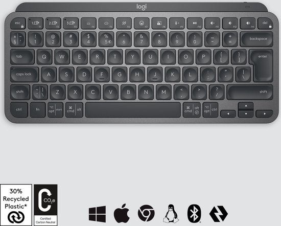 Foto: Logitech mx keys mini toetsenbord rf draadloos bluetooth qwerty engels grafiet