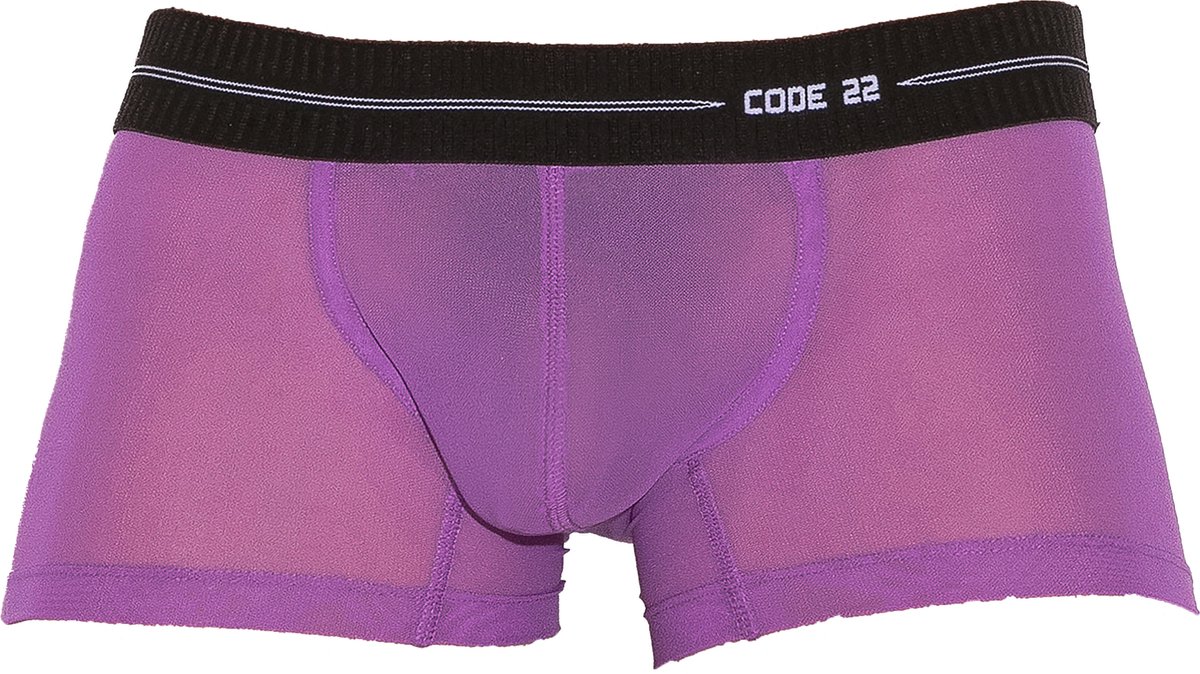 CODE 22 Sheer Mesh Trunk Grape - MAAT M - Erotisch Heren Ondergoed - Boxershort voor Man - Sexy mannen Boxershort