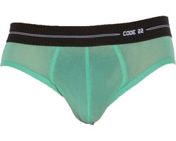 CODE 22 Sheer Mesh Brief Green - MAAT M - Erotisch Heren Ondergoed - Slip voor Man - Sexy mannen Slip