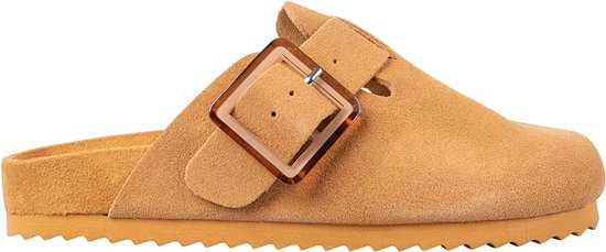 Cow Suede Bio Sabot With Buckles