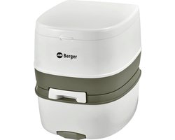 BERGER Supreme Campingtoilet | Comfortabele Zithoogte 45 cm | 21L Watertank | Draagbaar Toilet Voor Camping | Chemische en Draagbare Toiletten | Outdoor Reis Buiten Kamperen