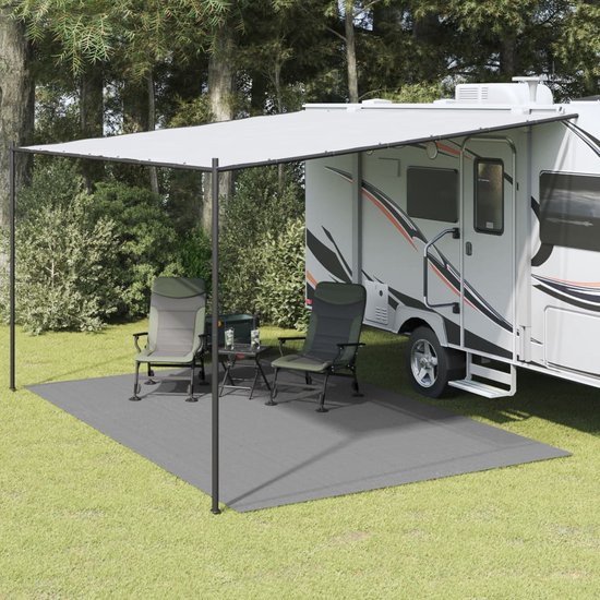 Vigevee Voortenttapijt, luifeltapijt, ademend, antislip, wasbaar, tenttapijt met 13 haringen, 12 ogen en draagtas, tentvloer voor camping, campingmat, zwart, 300 x 500 cm