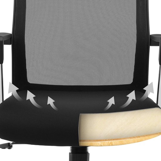 Idimex JAKE In Hoogte Verstelbare Bureaustoel Met Ar In Grijs Ergonomische Bureaustoel Met Ademende Netbespanning Bureaustoel Met Wielen Voor Harde En Zachte Vloeren   Afbeelding 1199272604