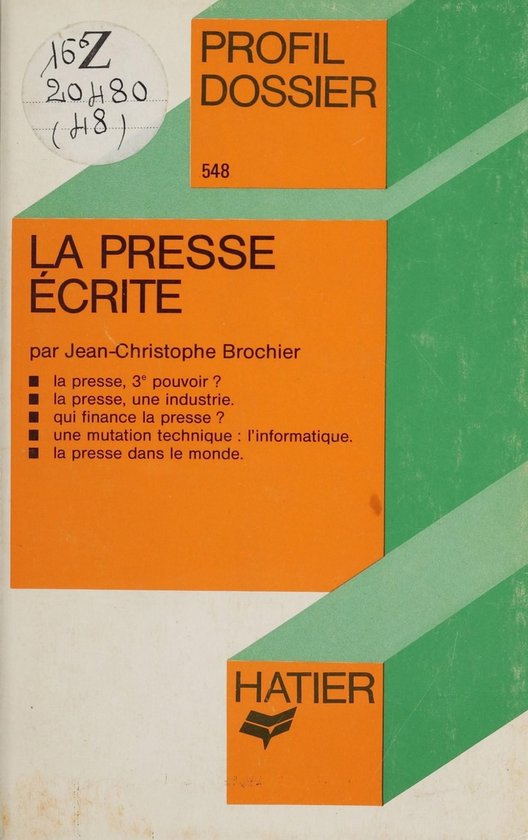La Presse écrite - cover