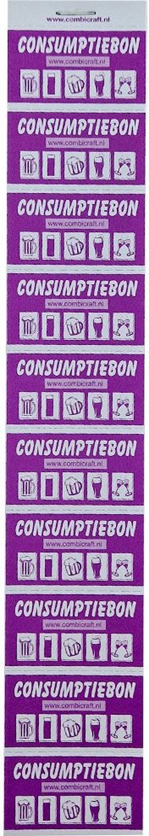 CombiCraft Hele consumptiebon op strip paars (50x28 mm) - per 5000 bonnen