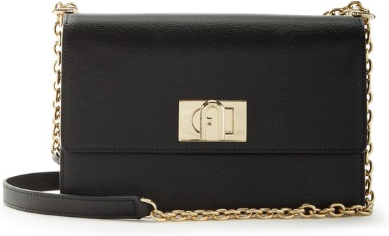FURLA Cuir Sac à épaule bandoulière Sac de soirée 1927 Crossbody 24 Nero Noir