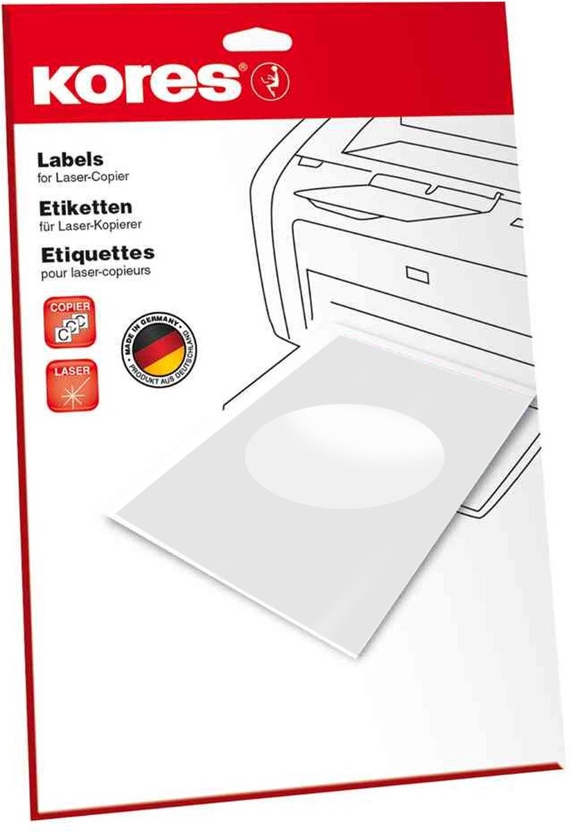 Etiket Kores ILK 192x59mm recht doos a 25 vel 4 Etiketten per vel