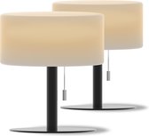 Bol.com Calex Oplaadbare Tafellamp Cascia - 2 Stuks - Draadloos - Dimbaar - Warm Wit Licht & RGB - Waterdicht - 24cm - Decoratie... aanbieding
