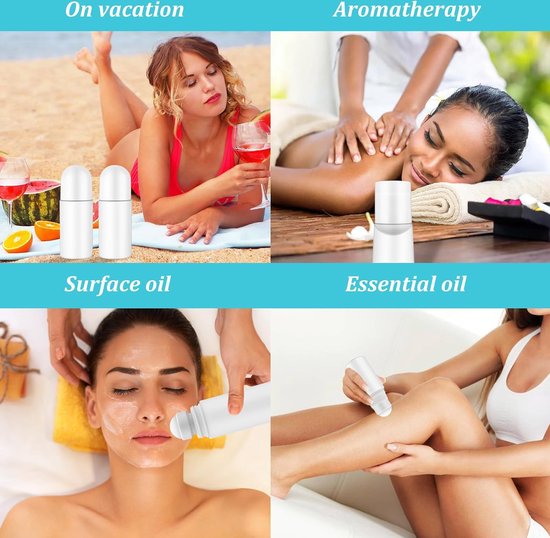 5 stuks roll-on lege deodorantflessen, 50, 90, 100 ml, lege deoroller om te vullen, voor etherische oliën, deodorant, muggenbescherming, zonnecrème, vochtcrème enz. — afbeelding 3