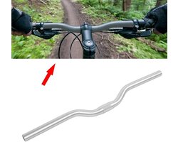 Fietsstuur 25 4 mm × 520 aluminium mountainbike racefiets Fixed Gear Riser Bar stuur (zilver) - Fietsen en onderdelen-Guidon De Voiture Bicycle Handlebar